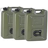 3er Set Benzinkanister 20 Liter Kraftstoffkanister olivgrün 20L UN-Zulassung Diesel Benzin
