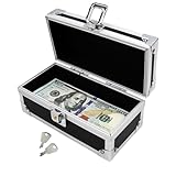 Abschließbare Geldkassette, Aluminiumlegierung Spardose für Bargeld, Geldhalter, Cash Organizer, Einreihige Geldaufbewahrungsbox