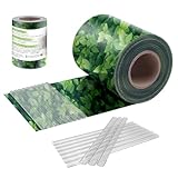 Sunnylaxx PVC Sichtschutzstreifen Doppelstabmatten Zaun, 35m x 19 cm Buchsbaum, inkl. 20 Befestigungsclips,Zaun sichtschutz, Gartenzaun, Stabmattenzaun, Zaunfolie, Bauzaun