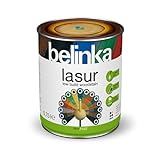 BELINKA Holzlasur Schwarz - 0,75 Liter Premium Lasur - Holzanstrich - Für Innen und Außen - Lasur 22