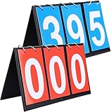 BEOIUCZZY 2 Stück Anzeigetafel, 3-stellige Flip-Anzeigetafel Wettbewerbs Anzeigetafel Manuell Tragbare Scorebord 0-99 Multifunktionsanzeiger für Basketball, Fußball, Volleyball, Baseball, Schwimmen