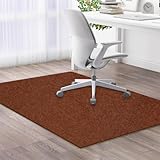 Highdi Bodenschutzmatte Bürostuhl, rutschfest Kratzfest Bürostuhl Unterlage TPE Bodenmatte Stuhlunterlage Bürostuhlunterlage Schreibtischstuhl Unterlage (Braun,80x120cm)