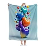ZZXHG Kuscheldecke 200 x 220 Bunte Luftballons, Flauschige Plüsch Decke Tagesdecke für Kind Erwachsene, Pflegeleicht Flanell Fleecedecke TV-Decken Sofadecke Wohndecke Mikrofaser Couchdecke_h178