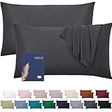 Vielit Kissenbezug 40 x 80 Anthrazit Weich Kopfkissenbezug 40x80 2er Set Mikrofaser Kissenbezüge 40x80 Kissenhülle Für Kissen 40x80 Öko-Zertifikat Resistent Hypoallergen