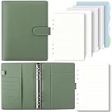 SKYDYE A5 Ringbuch, Ringbuch A5 Nachfüllbar,135 Blätter A5 Nachfüllpapier, Notizbuch A5 Mit Bindertaschen, A5 Binder Für Schulnotizen Und Reisetagebücher (Olivgrün)