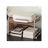 Druckerständer, Großes Druckerständergestell – 2-stufiger Ablagetisch für Laser- und Faxgeräte – Stabiles Desktop-Druckerregal für das Home Office und kleine Räume – Vielseitiger Druckertisc