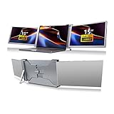 Tragbarer Monitor für Laptop, 15' Full HD 1080P IPS Display, Dual Triple Monitor Screen Extender, Triple Screen für Laptop von 15-17', Kompatibel mit Laptop, PC, Handys, für PS3/4,(Weltraumgrau)