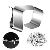 Prmape 50 Stück Dachrinnenhaken für Lichterketten, Mini Dachrinnenhaken, Edelstahl Weihnachtslicht Clips, Urlaubslichter Clip Dachrinne für Weihnachtslicht Küche Bad Garten [Energieklasse A]