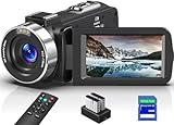 8K 64MP Videokamera Camcorder 18X Digital Zoom IR-Nachtsicht WiFi Videokamera für YouTube 3,0 Zoll Touchscreen Vlogging-Kamera mit 32 GB SD-Karte, Batterien, 2,4 G-Fernbedienung und Externem Mikrofon
