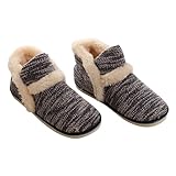 OATIPHO 1 Paar rutschfeste Hausschuhe aus Baumwolle Herren Winterpantoffeln verstopft Beleg alt Fell Ratte warm hausschuhe warm slippers warmer Pantoffel Hausschuh mit einfachem Stil Black
