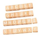TOYANDONA 26 Stück Teiliges Bunte Große Holzbausteine mit Zahlen und Buchstaben Pädagogisches Lernspielzeug für Kleinkinder Motorikfördernd Montessori Inspiriert für Vorschule und Eltern