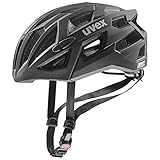 uvex race 7 - sicherer Performance-Helm für Damen und Herren - individuelle Größenanpassung - extra Aufprall-Schutz - black - 51-55 cm