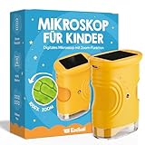 Edubini Digitales Mikroskop für Kinder [1000-fache Vergrößerung] - Tragbares Taschenmikroskop für Garten, Wald & Experimente - Kindermikroskop Spielzeug mit digitalem HD-Bildschirm [inkl Fotofunktion]