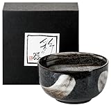 Japan Shop Yumeya Original japanische Matchaschale HAKE-TENMOKU in Geschenkbox Porzellan Matcha Schale Ø 12,8 cm, H 7 cm