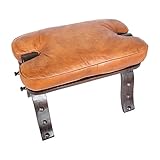 Casa Moro Marokkanischer Kamelhocker Sadia Karamel mit echt Leder-Sitzkissen & klappbarem Holz-Gestell | Kunsthandwerk aus Marrakesch | orientalischer Hocker Schemel | LK1900