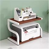 Schreibtischdrucker Ständer mit Speicher, 2 Ebenen, rutschfeste Schreibtisch für Büro und Zuhause, strapazierfähiges modernes Regal für Kinder