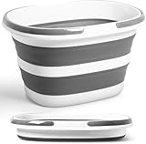 Ulluthu Eimer 16L mit Griffen, Zusammenklappbarer Silikon Putzeimer Platzsparend für Reinigung Camping