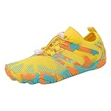 TDEOK Unisex Traillaufschuhe Herren Damen, Leichtgewichts Wanderschuhe Barfußschuhe Atmungsaktiv Laufschuhe Knit Sneaker Fitnessschuhe Bequeme Fivefinger Zehenschuhe