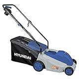 Hyundai 65460 Elektrischer Rasenmäher mit Schieber, 1600 W, 230 V, Grau/Blau