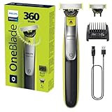 Philips OneBlade 360 Face - Elektrischer Bartstyler und Trimmer, 2x 360 Klinge, verstellbarer 5-in-1-Kammaufsatz, QP2734/30