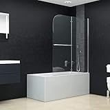 Faltbare Duschkabine 2 Paneele ESG, Xichuzi Duschabtrennung, Schiebetür Dusche, Duschwanddichtung, Duschkabinen Ersatzteile, Dusche Eckeinstieg, 95 x 140 cm