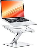 CIRYCASE Laptop Ständer Höhenverstellbar & Ergonomischer, Faltbarer Aluminium Laptop Stand, Stabiler & Tragbare Laptopständer, Notebook Ständer Tastaturablage Kompatibel mit MacBook Pro, HP (10–16”)