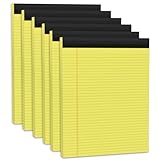 Gelber Notizblock A4 Kollegium Regiert Block Liniert a4, 6 Stück Legal Notizblöcke A4 Schreibblöcke Schmal liniert Notizblock, 30 Blatt Pro Notizblöcke für Arbeit Studie Tägliche Notizaufnahme Liste