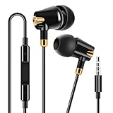 Vliuijt Kabelgebundene In-Ear-Kopfhörer, DJ-Stereo-Kopfhörer, kabelgebundene Ohrhörer mit Mikrofon, 16 Ω-Treiber, schalldämmendes Silikon, für iPhone, Samsung, iPad, PC, Laptop, Klinke 3,5 mm