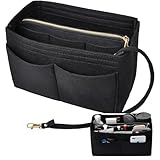 Schwarz Handtasche Organizer, Filz Tasche Organizer mit mehreren Fächern, Taschenorganizer, Organizer Tasche, Handtaschen Organizer, Tasche Organizer Shopper, Tasche Organizer, Organizer Tasche