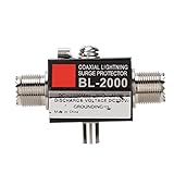 Tomvorks Koaxialer Blitz-Überspannungsschutz, PL259-Buchse auf PL259-Buchse, Blitzableiter für Transceiver-Empfänger
