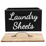 MAGICLULU Holzbox für Waschraum mit Deckel Großer Aufbewahrungsbehälter für Trocknertücher Vielseitiger Organizer für Waschmittelkapseln und Pulver Langlebig für Küche und Bad