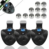 Coolnice 3Pcs Empfindsame Angeln Bissanzeiger Elektronisch mit LED-Leuchtanzeiger Swinger Vibration auf der Rute Angelsummer Ausrüstung von Fischer Fischerei Gerät