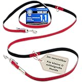 Hundefreund 6-in-1 Multifunktionsleine - Verstellbare Hundeleine 3m für kleine bis mittlere Hunde mit 3 Ringen – Reflektierende Umhängeleine, Führleine und Schulterleine in einem