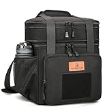 Taktische Lunchtasche, doppellagige isolierte Kühltasche für Herren Erwachsene wasserdichte auslaufsichere langlebige Lunch Tasche für die Arbeit Picknick im Freien Schwarz, HSHRISH