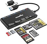 Rocketek SD Kartenleser mit USB C Adapter Upgraded 7 IN 1 Speicherkarten lesegerät 5Gbps Lesen Schreiben für SD SD SDXC SDHC CF CFI TF XD Micro SD MS MMC UHS-I Karten für Windows Linux Mac OS