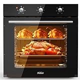 Hobsir hob Einbauherd 60cm mit 60L Fassungsvermögen | 6 Funktionen, 250°C Hochtemperaturmodus & 120-Minuten-Timer – Professioneller Backofen für Familienküchen, kleine Restaurants und Hobbybäcker