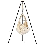 SCHMUSEWOLKE Federwiege - Set mit Tipi-Gestell Anthrazit - Hängematte für Babys und Kleinkinder ab Geburt bis 3 Jahre - Bio-Baumwolle - Mit Schafwoll-Matratze
