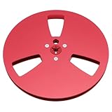 1/4 7 Zoll Leere Bandspule, 3 Löcher, Offene Spule, Tonband, Leere Spule für ReVox Studer, Aluminiumlegierung, Aufnahmerolle für Tonbandgerät, Ersatz-Öffnungsmaschinenteil (Rot)