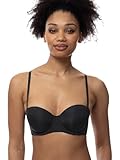 Dorina Balconette BH für Damen, leicht gepolsterter Bügel Bandeau, mit abnehmbaren Trägern, Michelle/ECO Balcony, Schwarz, 85C