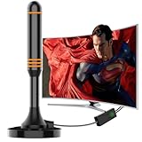 TV-Antenne für den Innenbereich, starker Magnetfuß, Freeview-Antenne für einfache Installation, Smart-TV-Antenne für den Innenbereich, 4K/1080P, 4 m Koaxialkabel, Orange