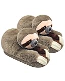 Katzen Hausschuhe Kinder Herren Damen,Kawaii Winter Warme Plüsch Pantoffeln Tiere,Weiche Bequeme (Faultier Kinder, Kleinkind, Damen, Medium, Alphanumerisch, EU Schuhgrößensystem, Breit)