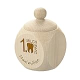 polar-effekt Zahndose aus Holz mit Gravur - Personalisierte Baby Zahnbox für Milchzähne als Geschenke für Jungen und Mädchen - Motiv erste Milchzähnchen