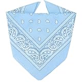 ZENO Hellblau Bandana – 100% Baumwolle & Natürliche Fasern – Hellblau Halstuch Ohne Polyester – Hochwertig, Weich, Langlebig & Waschmaschinenfest – Bandana Herren & Damen – Unisex & Kinder
