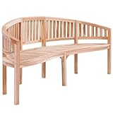 ULUYYUC Camping Bank Sitzbank Outdoor Bierbank Parkbank - Bananenbank 200 cm Massivholz Teak für Garten Innenhof Terrasse Parks