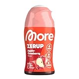 MORE Zerup, Apple Cranberry, 65 ml, für bis zu 8 l Fertiggetränk, zuckerfreier Sirup mit echten Fruchtextrakten, vegan, zero Kalorien - made in Germany