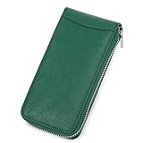 RainbowJise Leder-Reiseetui für Einzeluhren für Männer und Frauen, Uhrenaufbewahrung und Organizer, Uhrentasche mit Kartenfach (grün)