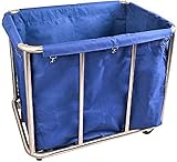 Multifunktionaler Aufbewahrungswagen, Servierwagen für den Haushalt, robuster Wäschesortierer mit Ochsenstofftasche, tragbarer Wäschekorbwagen für die Wäsche, abnehmbare Handwagen für Hotelz