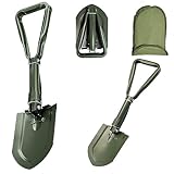 Klappbarer Schneeschaufel 58cm, 50# Klappspaten Camping Hochfester Extra Stabiler Schaufel Aus Kohlenstoffstahl Mit Tragetasche, FÜR Outdoor-Wandern Car Emergency Schneeschaufel Gifts for Men