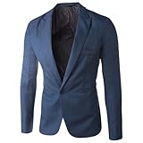 Generisch Blazer Herren Slim Fit Businessjacke Funky Anzug Bequemer Hochzeitsanzug mit 1 Knöpfe Freizeitjacke Wedding Blazer Freizeit Sakko Weich Blazerjacke für Hochzeiten, Bankette, Abschlussbälle