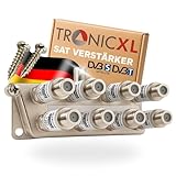 TronicXL 8-fach Sat Splitter 160dB Verstärker I Antennenverteiler Weiche DVB-S2 DVB-T2 Weiche mit Antennenverstärker für 3D 4K HDTV Signalverstärker für guten Empfang